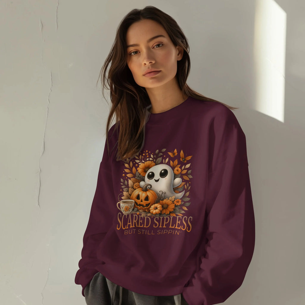 Scared Sipless Sweatshirt Printify