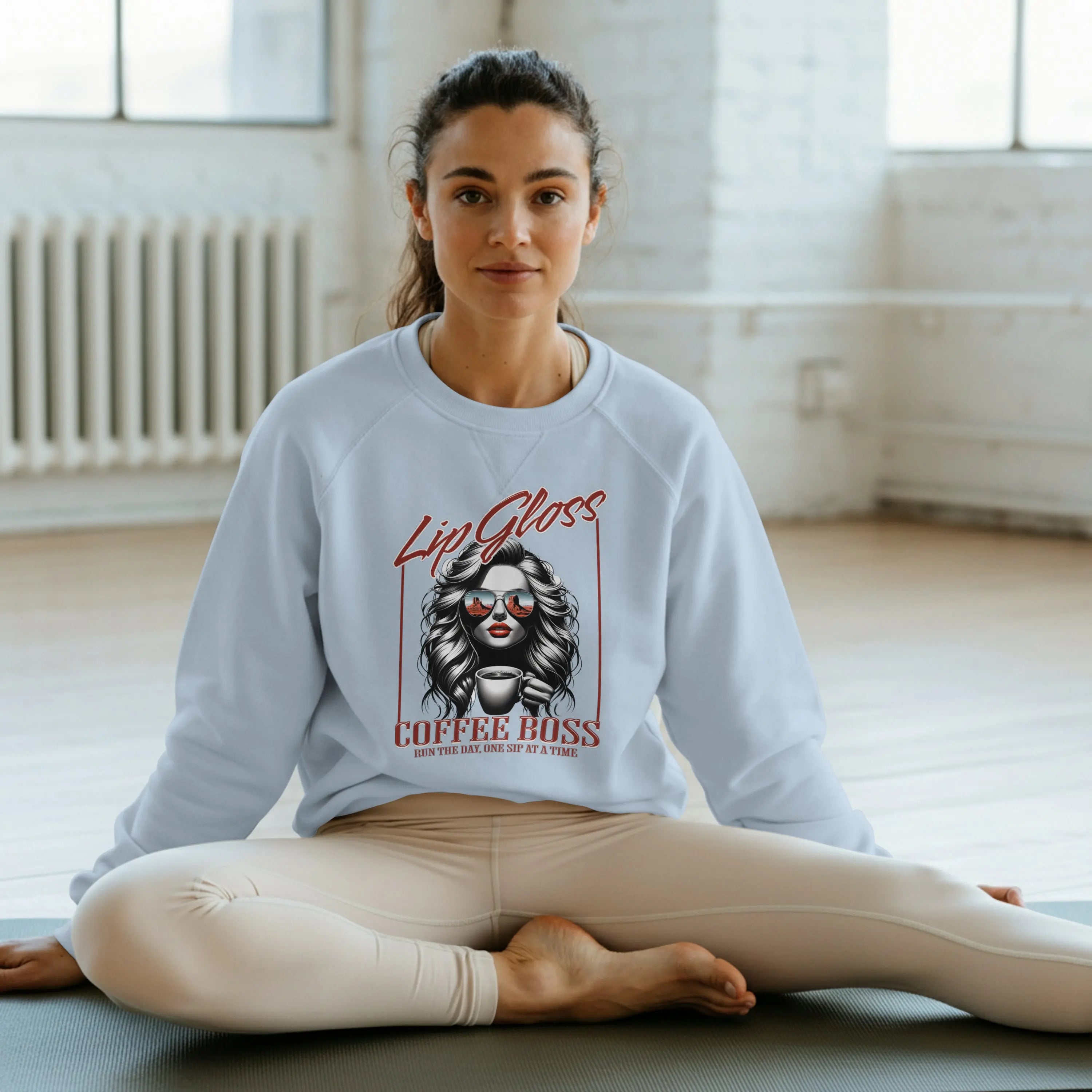Lip Gloss Coffee Boss Sweatshirt Printify