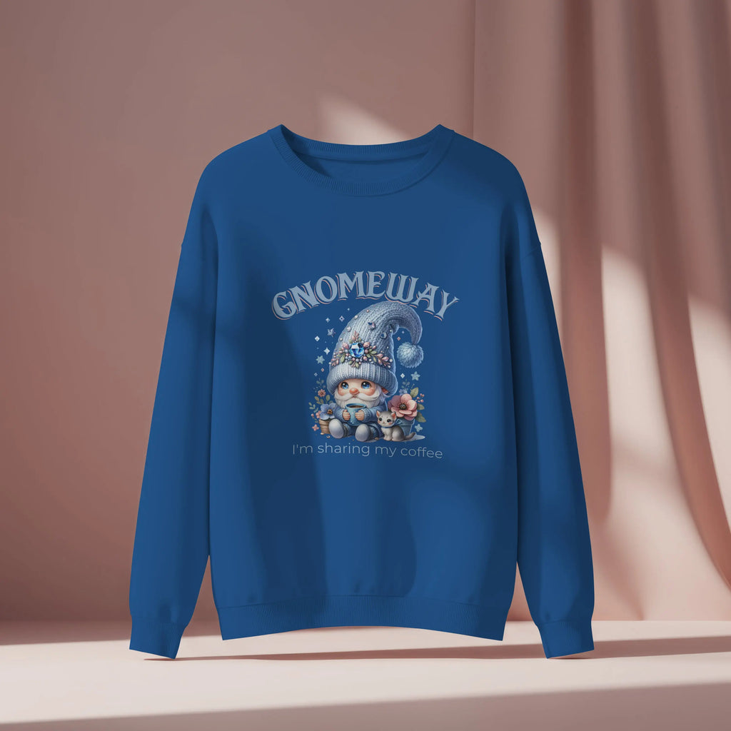 Gnomeway Sweatshirt - I'm Sharing My Coffee, Cozy Crewneck, Gift for Coffee Lovers, Casual Pullover, Fall and Winter Fashion Printify