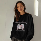 Prayer & Coffee Sweatshirt | Unisex Crewneck | Cozy Gift for Coffee Lovers | Relaxed Fit for Chill Days | Perfect for Holidays & Gatherings - Boldly Bitter Company