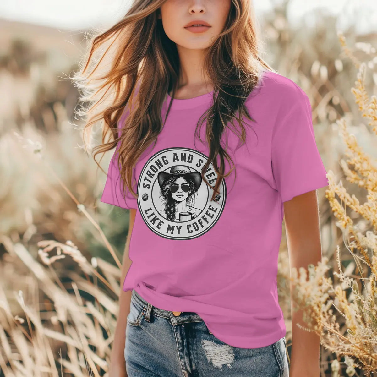 Sweet and Strong T-Shirt – Funny Coffee Lover Tee for Women, Empowering Caffeine Queen Shirt, Bold Morning Gift Idea Printify