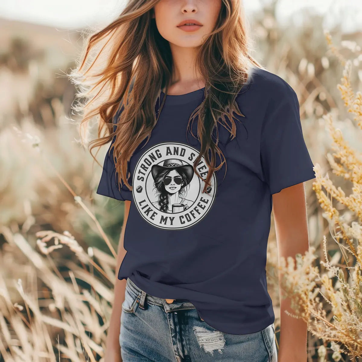 Sweet and Strong T-Shirt – Funny Coffee Lover Tee for Women, Empowering Caffeine Queen Shirt, Bold Morning Gift Idea Printify