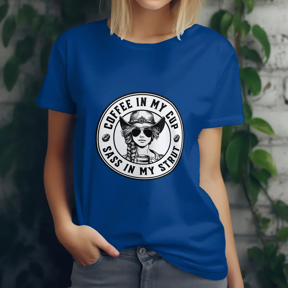 Sass in My Strut T-Shirt – Sassy Cowgirl Coffee T-shirt, Funny Coffee Lover Tee for Women, Sassy Cowgirl Caffeine Queen Shirt, Attitude Gift Idea Printify