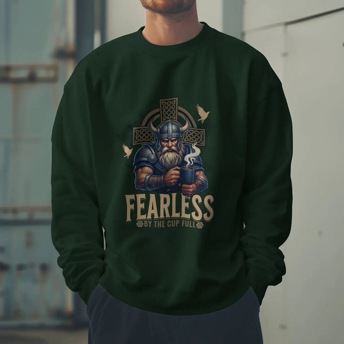 Fearless Viking Coffee Sweatshirt Printify