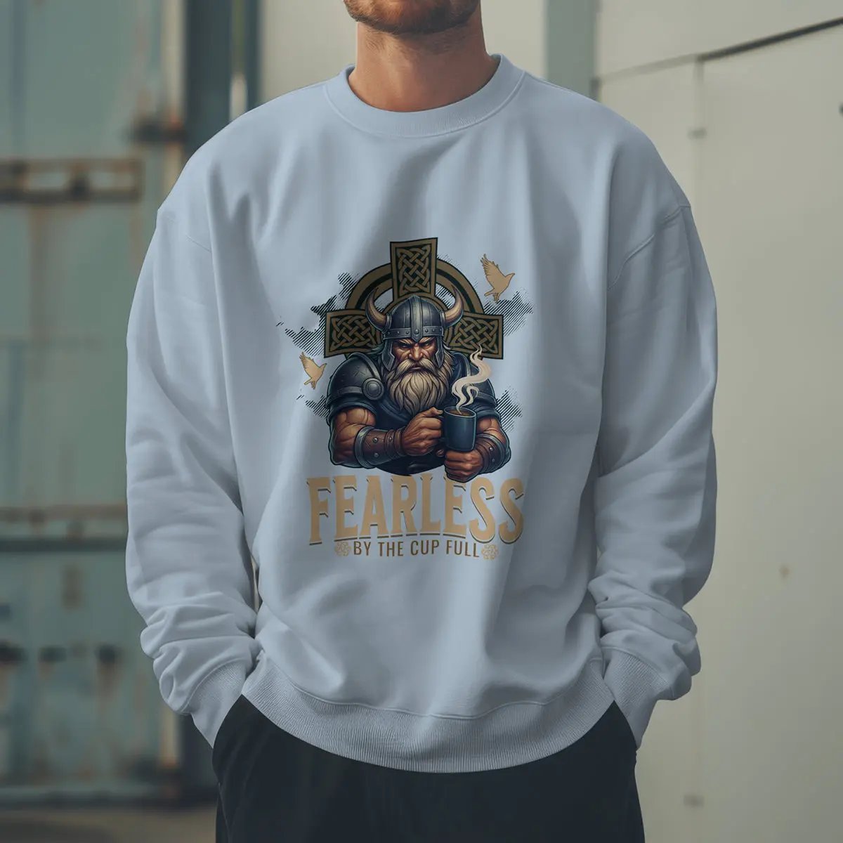 Fearless Viking Coffee Sweatshirt Printify
