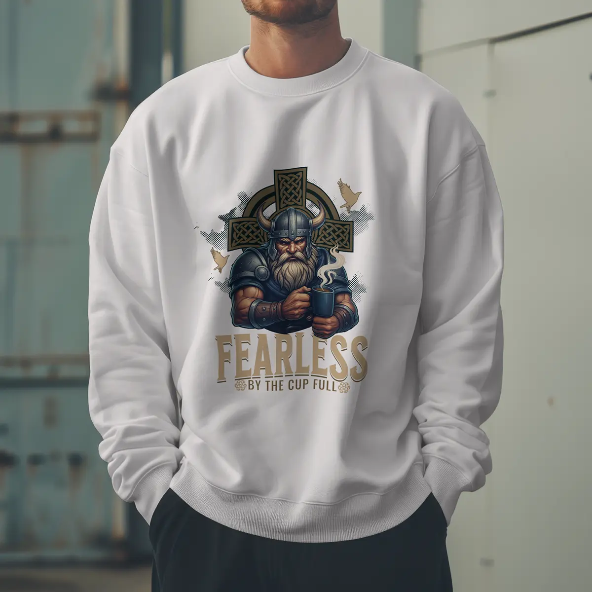 Fearless Viking Coffee Sweatshirt Printify