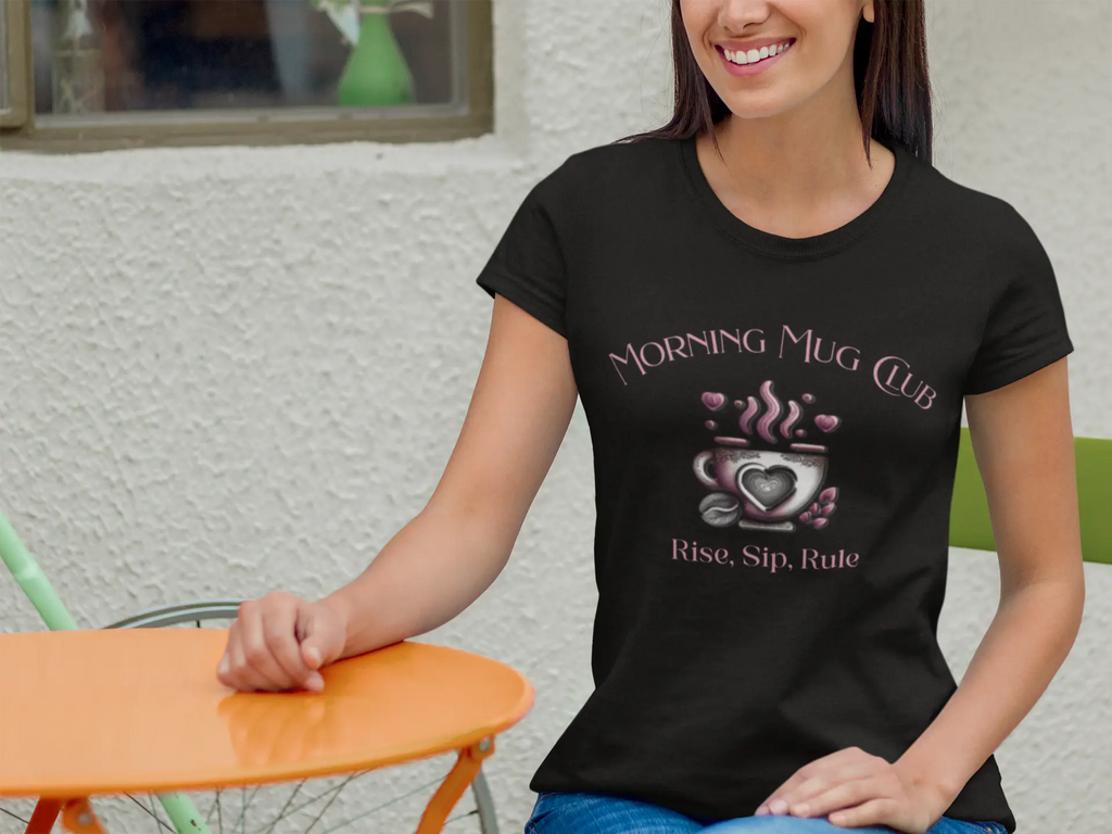 Rise Sip Rule T-shirt- Morning Mug Club Collection - Boho Morning Mug Club T-Shirt Printify