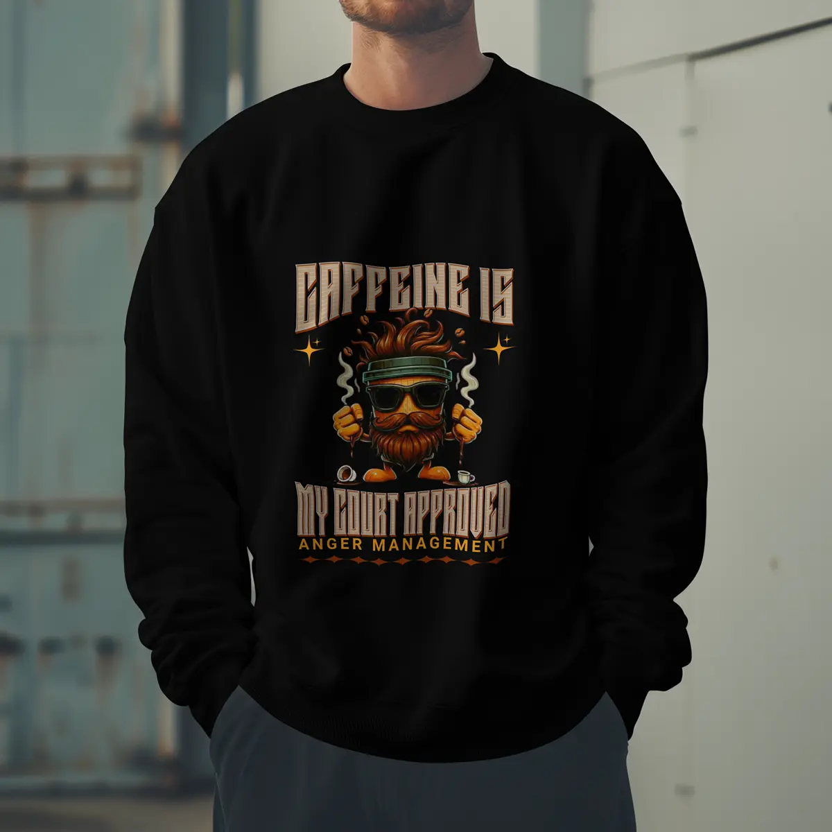 Anger Management Sweatshirt - Funny Coffee Togo Cup Perfect Gifts For Him Printify