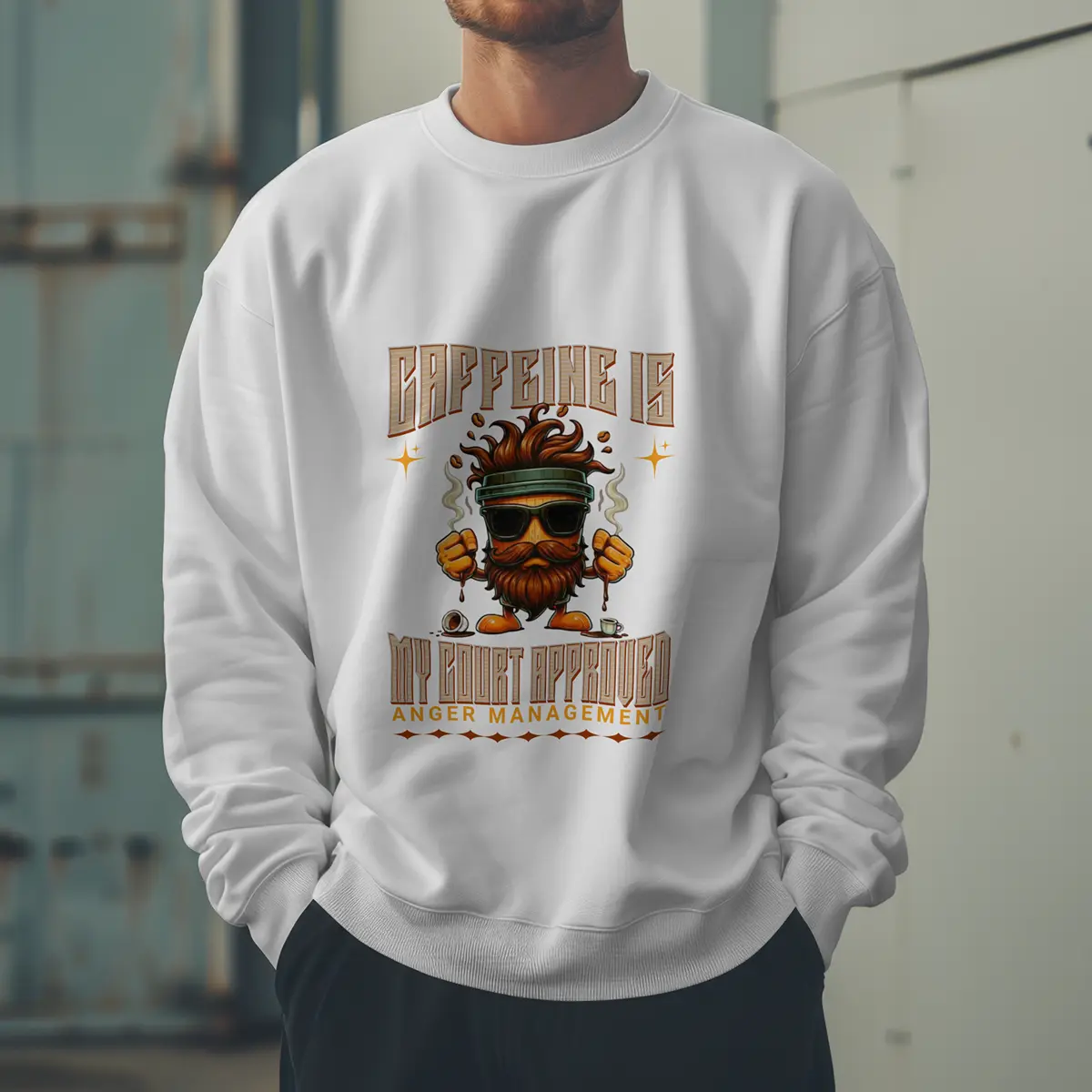 Anger Management Sweatshirt - Funny Coffee Togo Cup Perfect Gifts For Him Printify