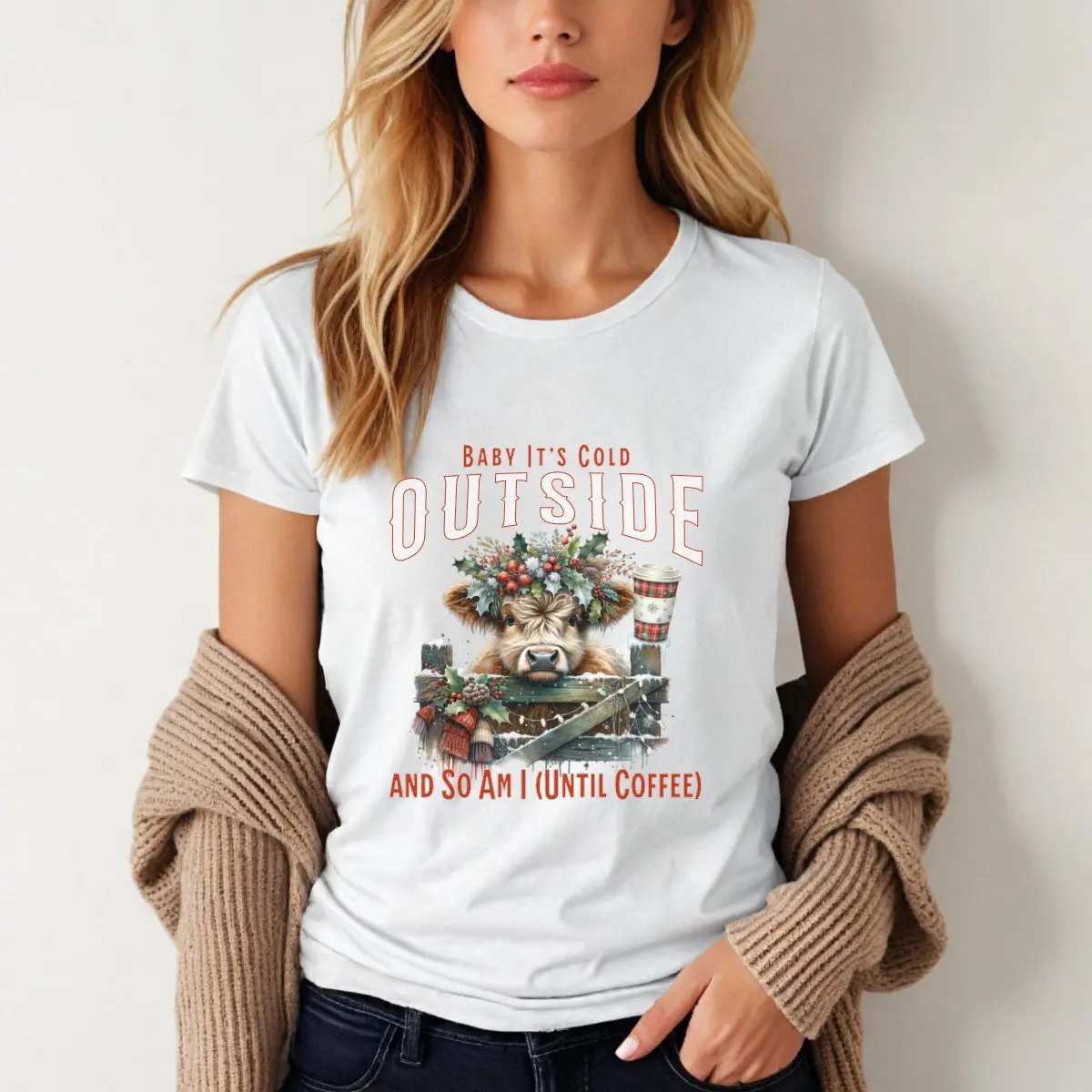 Baby It's Cold Winter Coffee Graphic Tee Printify