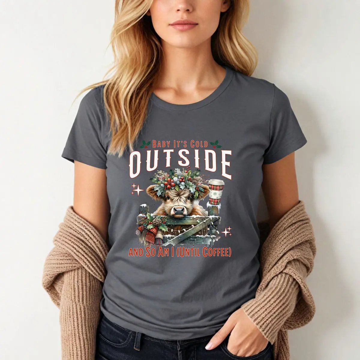 Baby It's Cold Winter Coffee Graphic Tee Printify