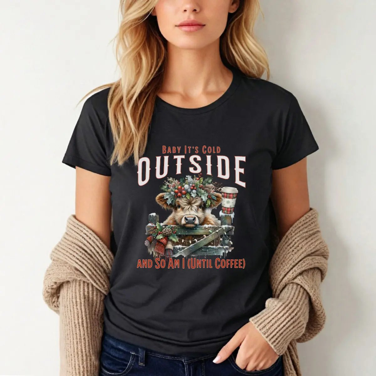 Baby It's Cold Winter Coffee Graphic Tee Printify