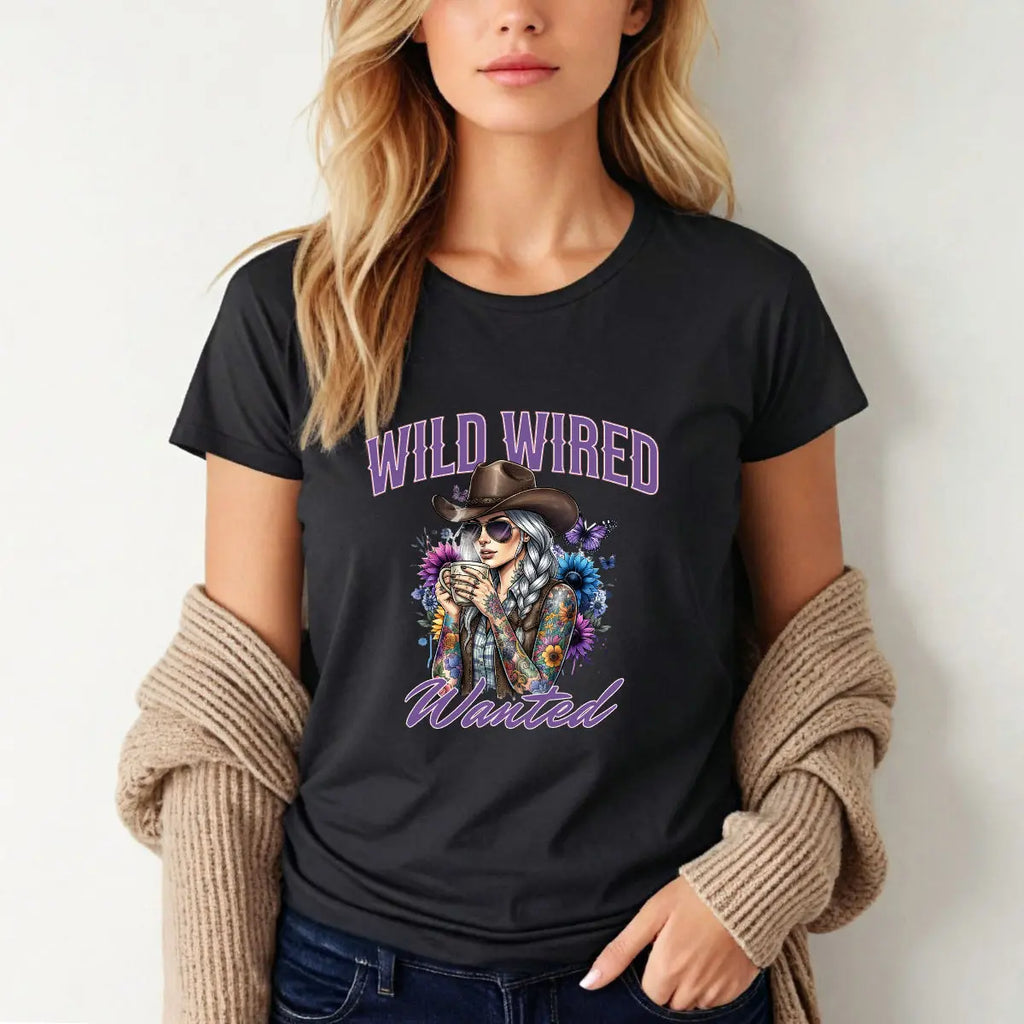 Wild Wired Cowgirl Tee — Boho Cowgirl Graphic Shirt Printify