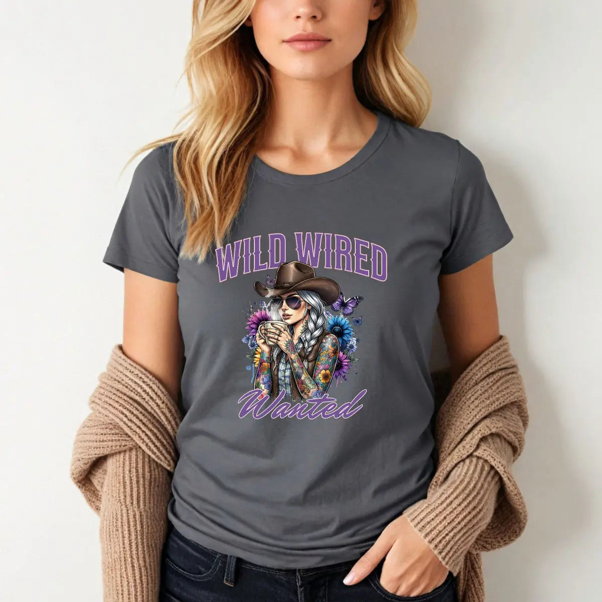 Wild Wired Cowgirl Tee — Boho Cowgirl Graphic Shirt Printify