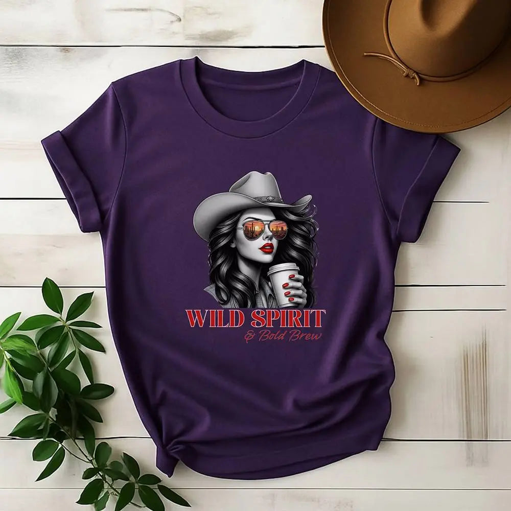 Wild Spirit Tee — Cowgirl Portrait Graphic Shirt Printify