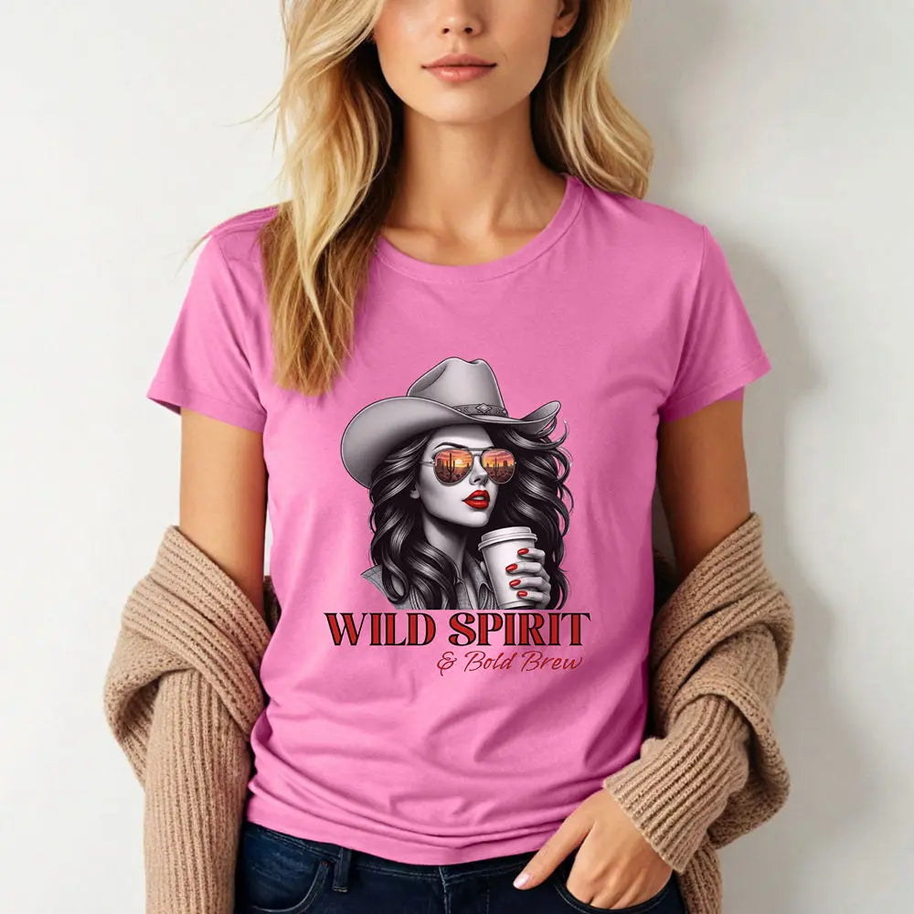 Wild Spirit Tee — Cowgirl Portrait Graphic Shirt Printify