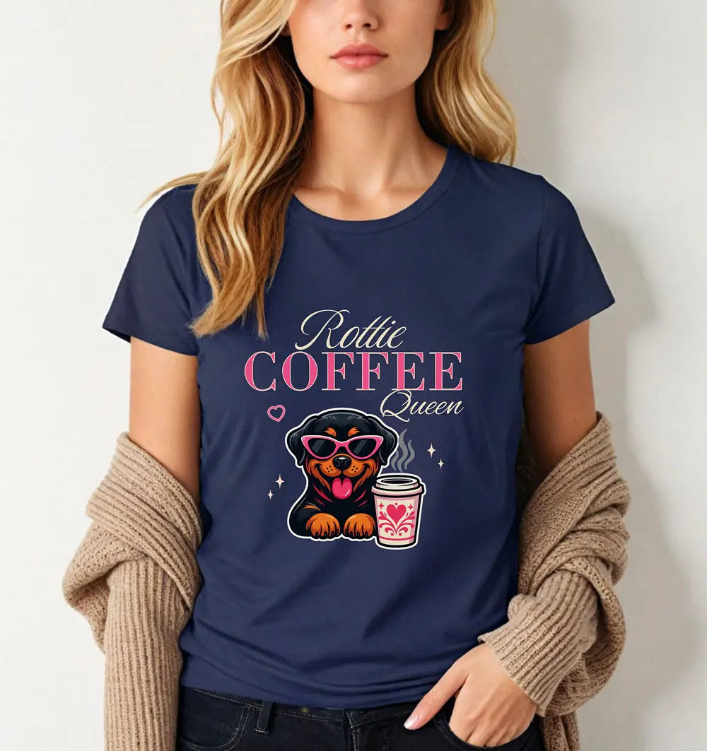 Rottie Coffee Queen Tee Printify