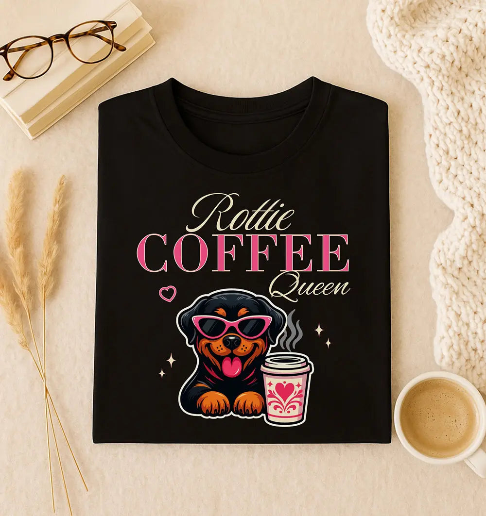Rottie Coffee Queen Tee Printify