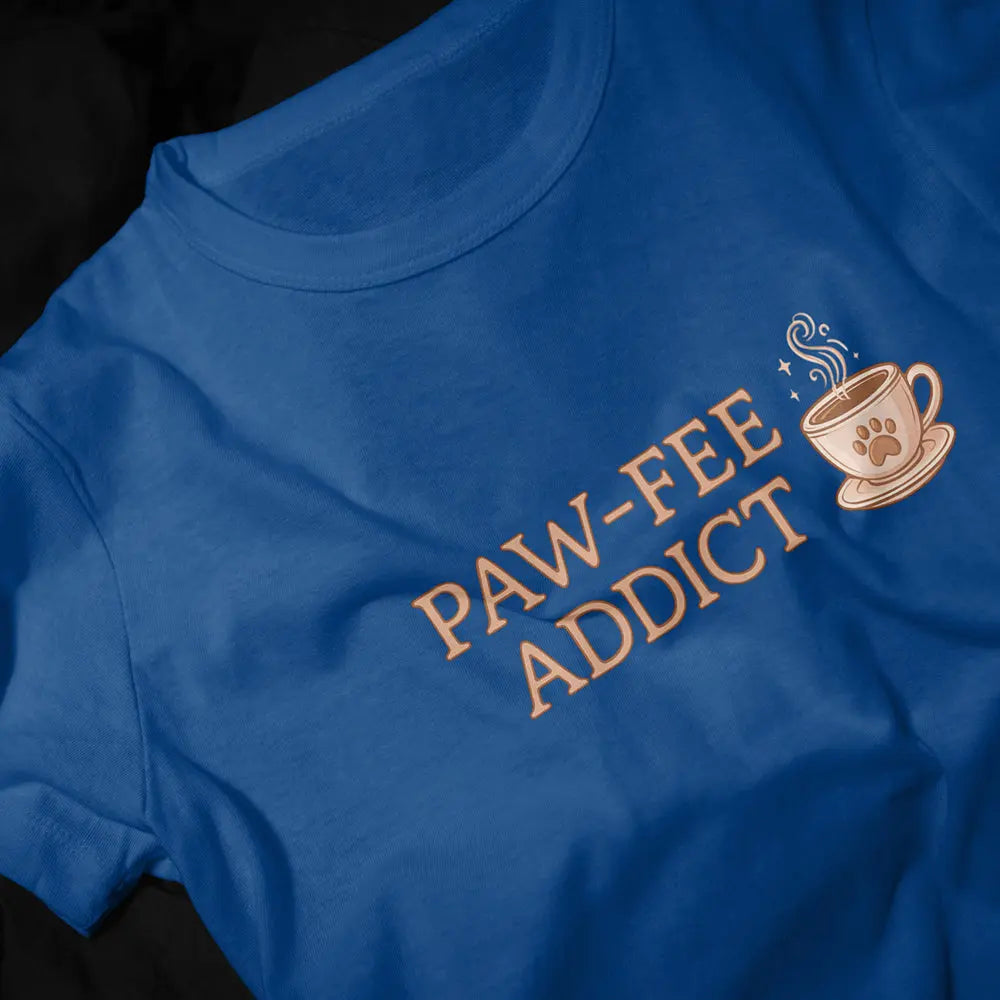 Paw-fee Addict Tee — Cute Coffee & Cat Lovers Shirt Printify