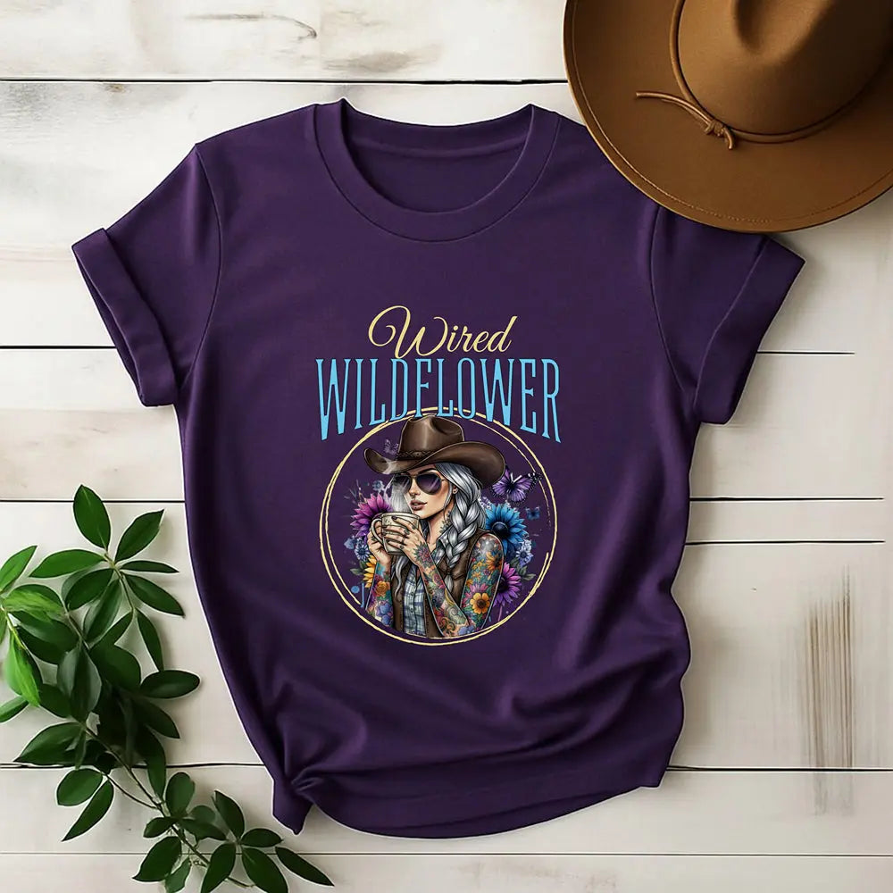 Wired Wildflower T-Shirt – 'Wildflower' Boho Western Tee for Women Printify