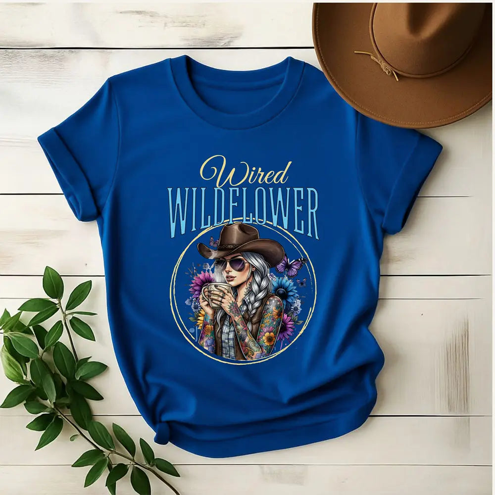 Wired Wildflower T-Shirt – 'Wildflower' Boho Western Tee for Women Printify