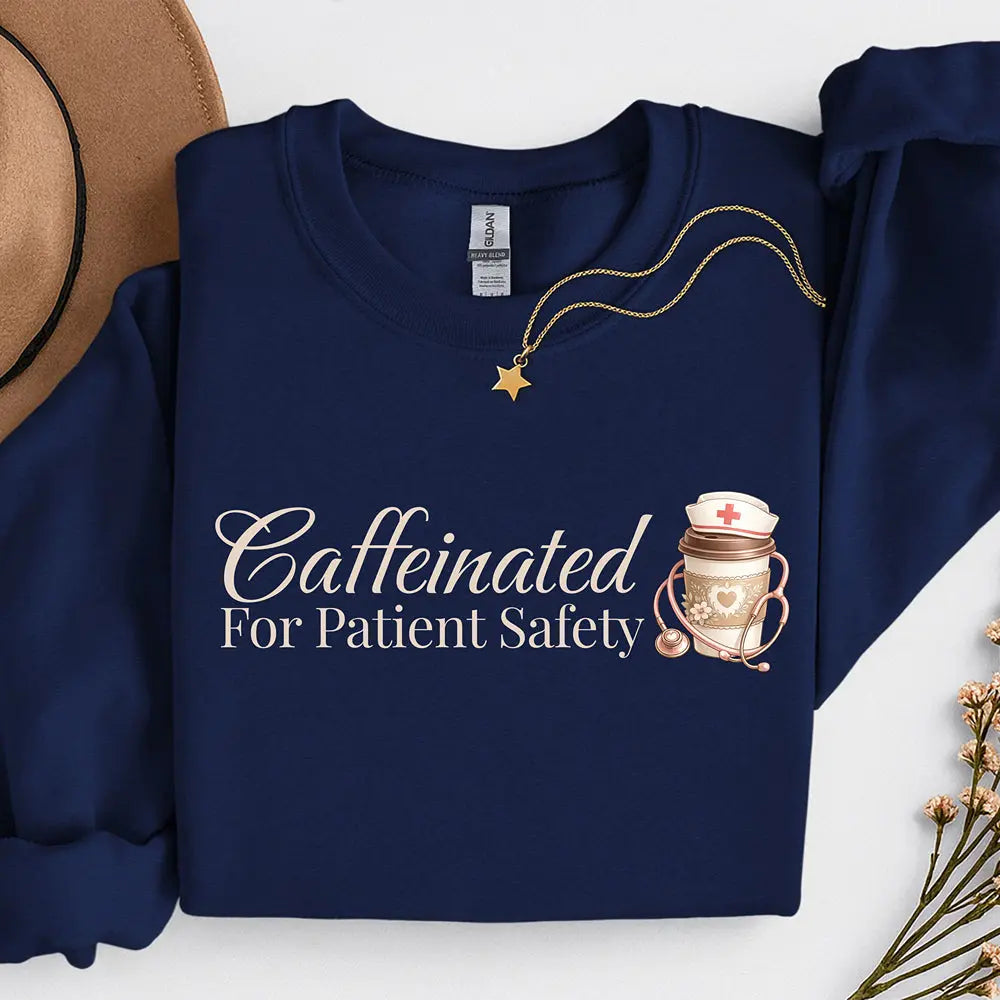 Caffeinated for Patient Safety Sweatshirt Printify