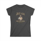 Just a Gal Who Loves Coffee - Boho Style Coffee Gal T-shirt Printify
