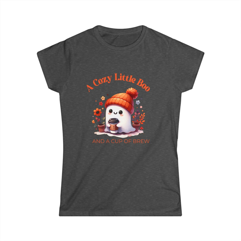 Cozy Little Boo T-Shirt – “A Cozy Little Boo and a Cup of Brew” Printify