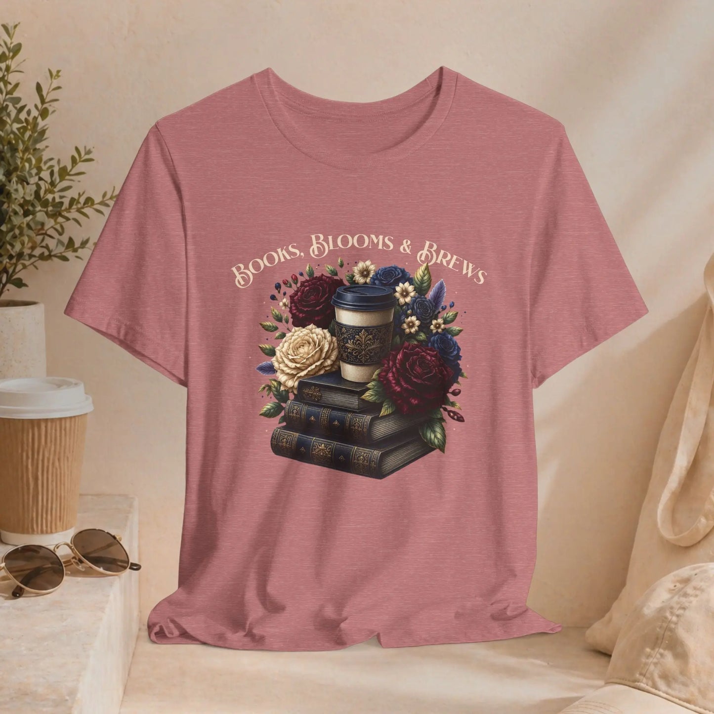 Books, Blooms & Brews Tee Printify