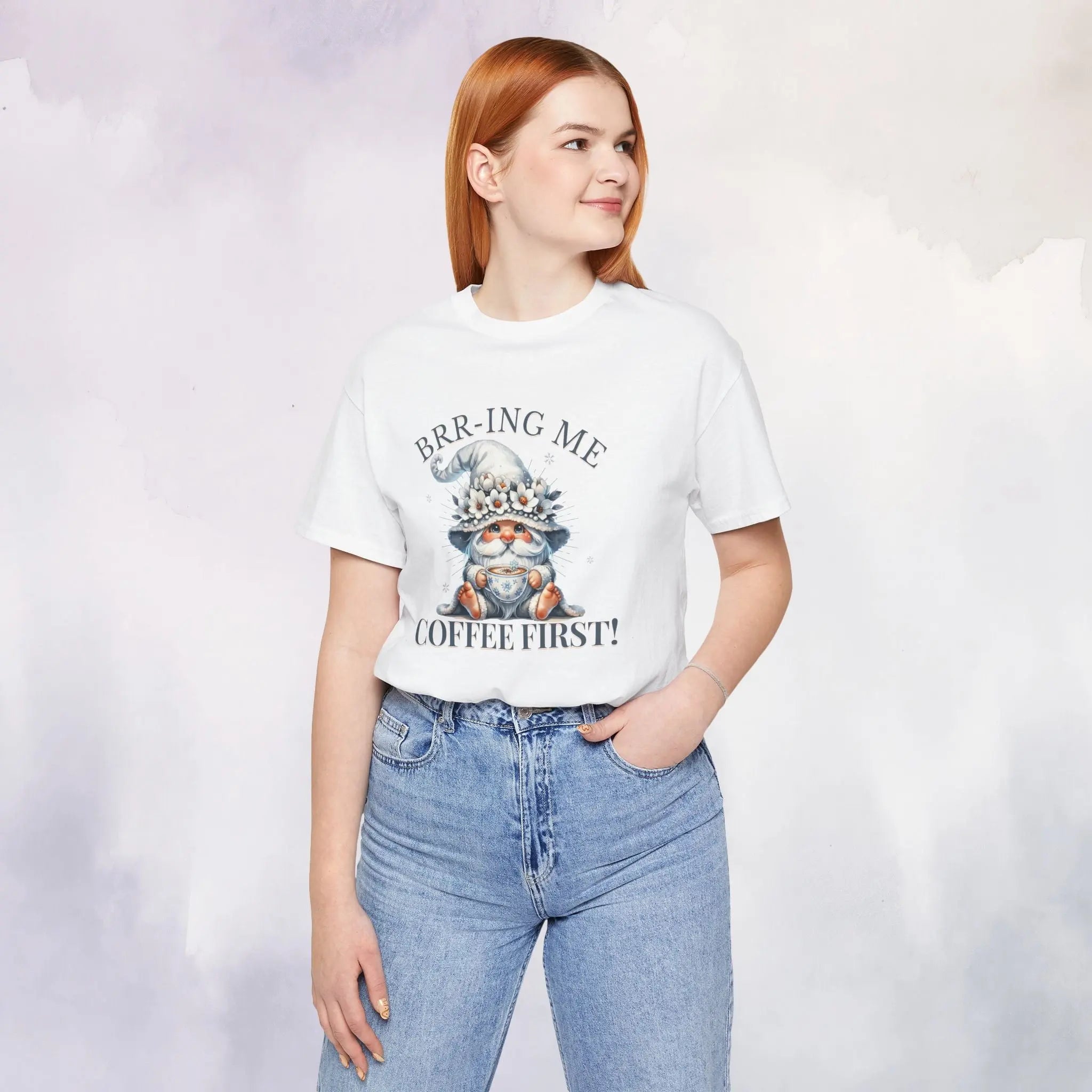 Brrr-ing Me Coffee First Gnome Tee Printify