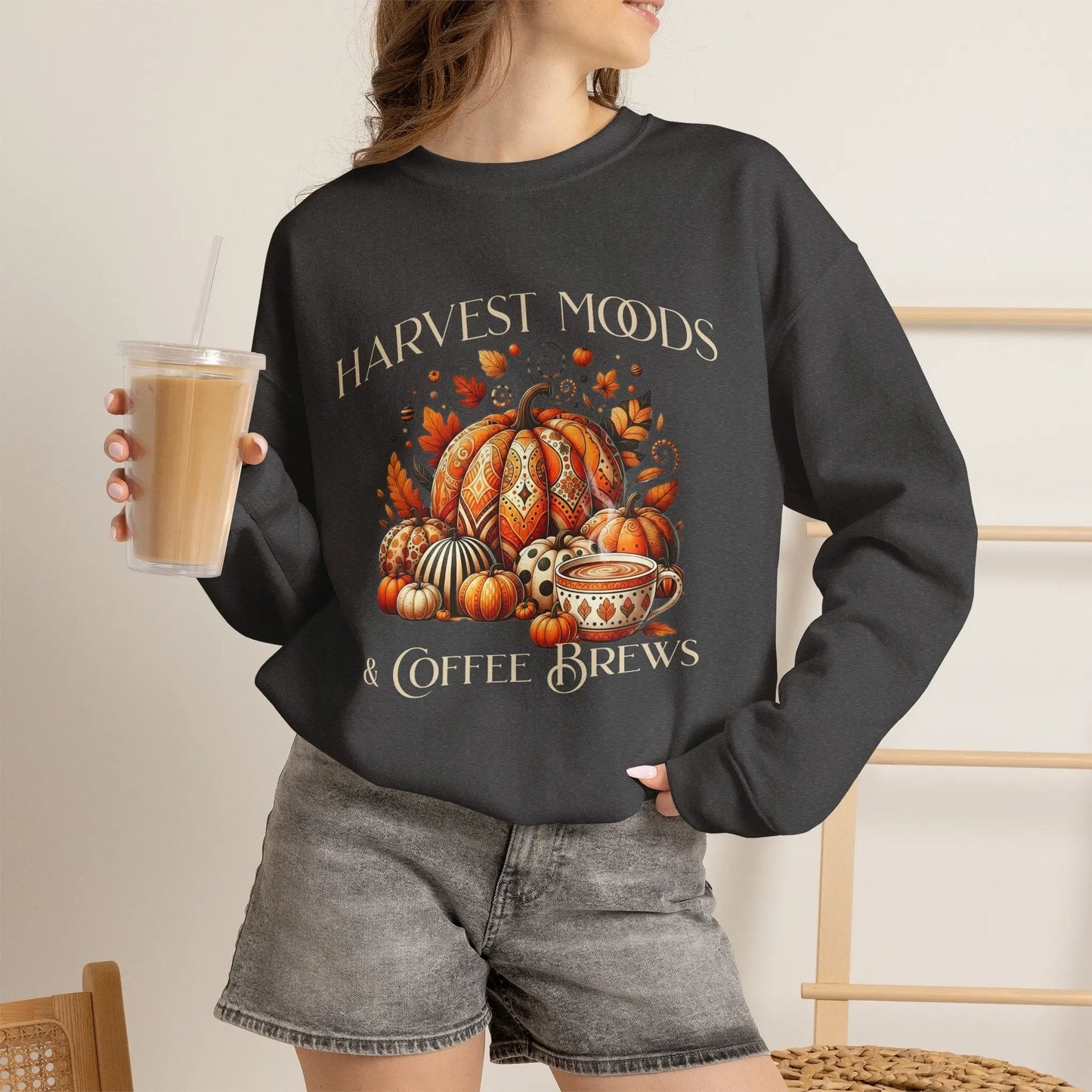 Harvest Moods & Coffee Brews Sweatshirt Printify