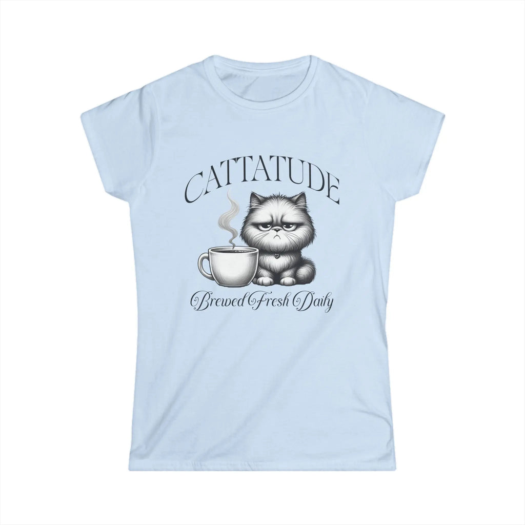 Cattitude Tshirt - Brewed Fresh Dailiy Printify