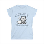 Cattitude Tshirt - Brewed Fresh Dailiy Printify