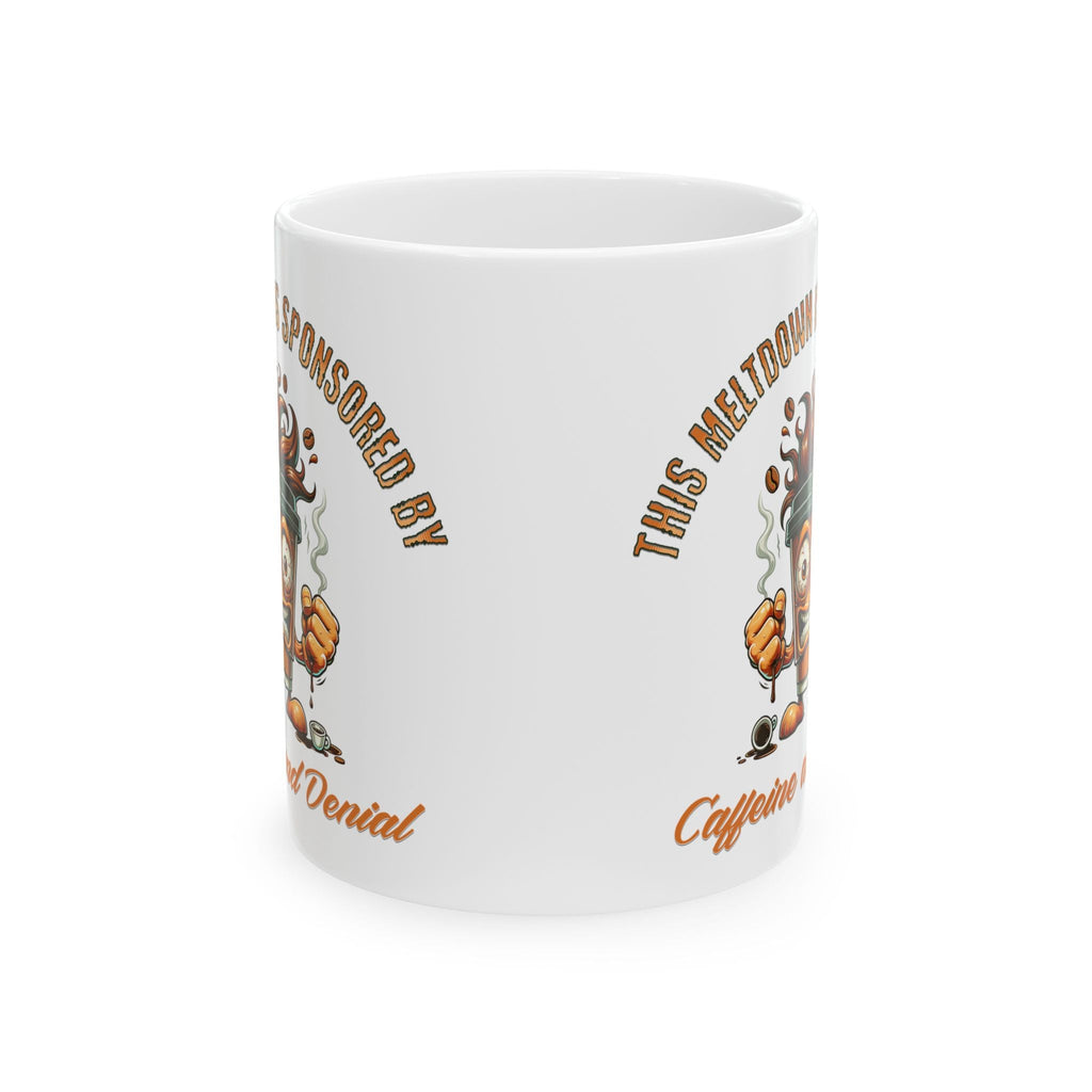 Caffeine and Denial Ceramic Coffee Mug Printify
