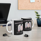 Prayer & Coffee Mug, Angel Wings Design, Gift for Coffee Lovers, Spiritual Decor, Inspirational Mug, Unique Kitchenware - Boldly Bitter Company