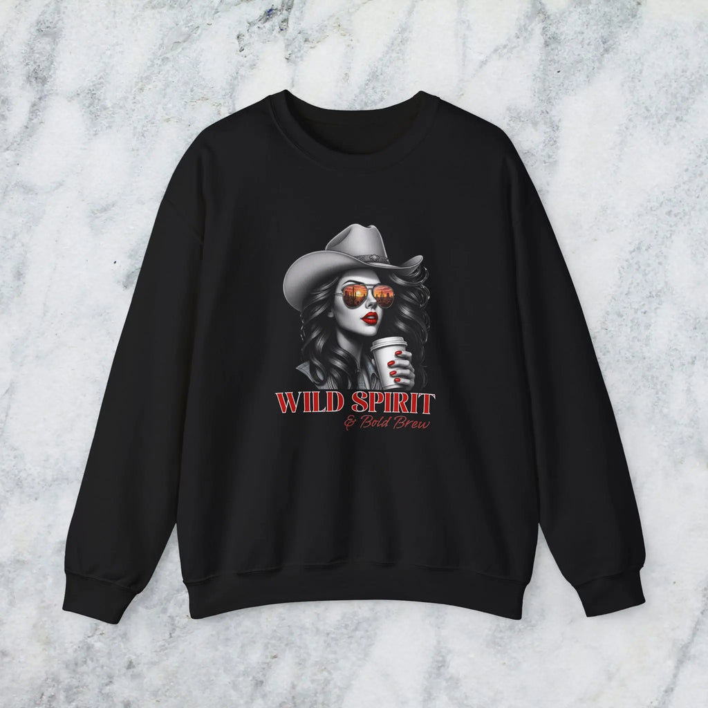Wild Spirit Sweatshirt — Cowboy Cowgirl Graphic 'Wild Spirit' Printify
