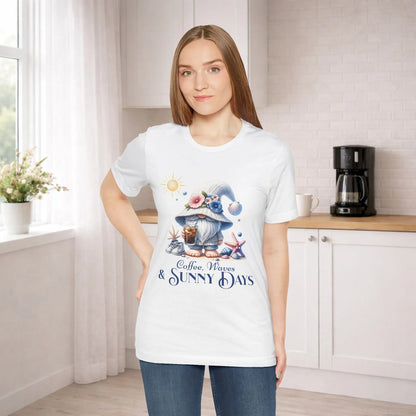 Sunny Days Gnome Coffee T-shirt Printify