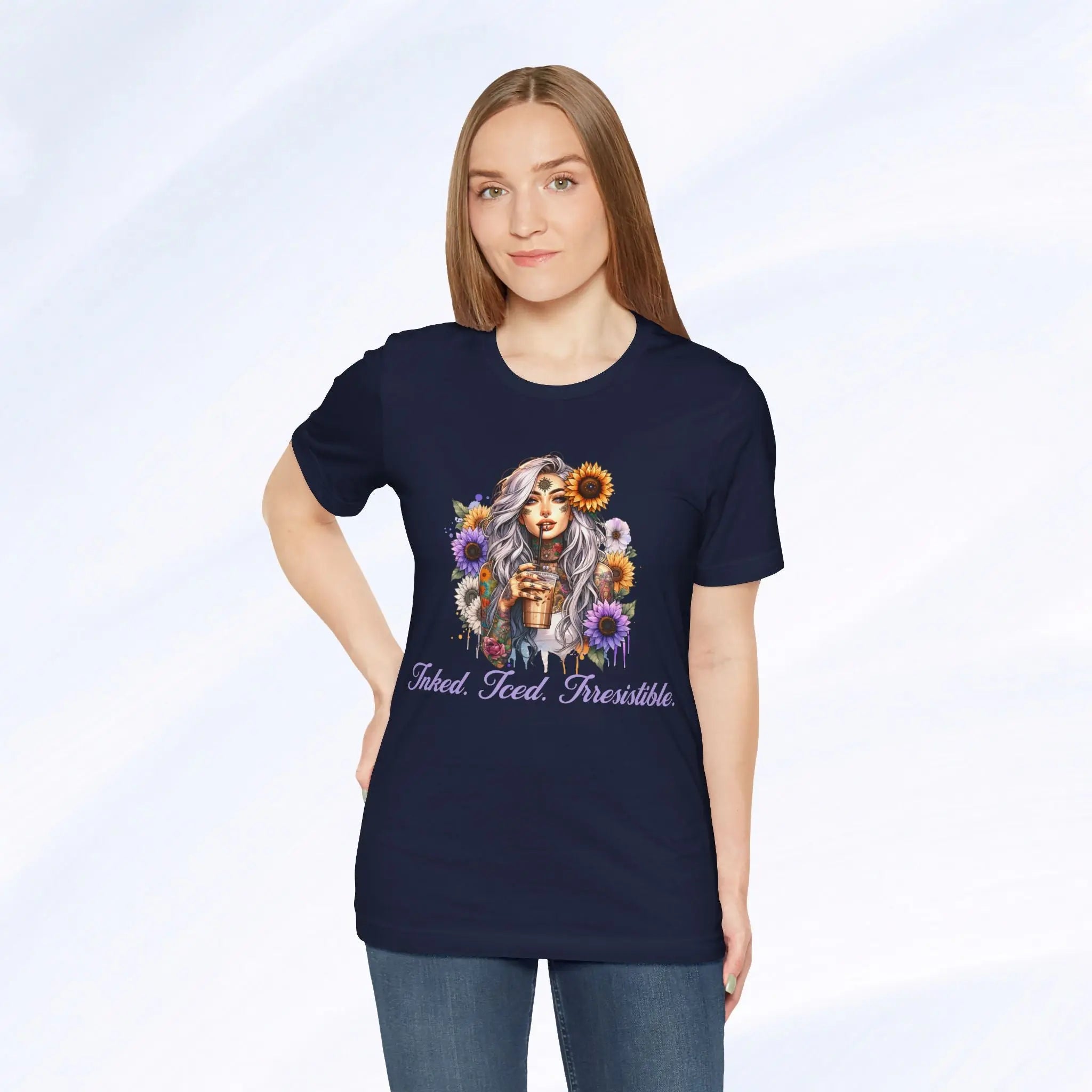 Iced Inked Floral T-shirt Printify