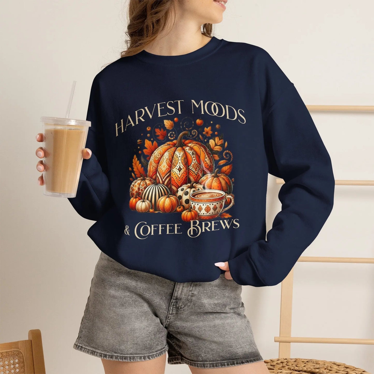 Harvest Moods & Coffee Brews Sweatshirt Printify