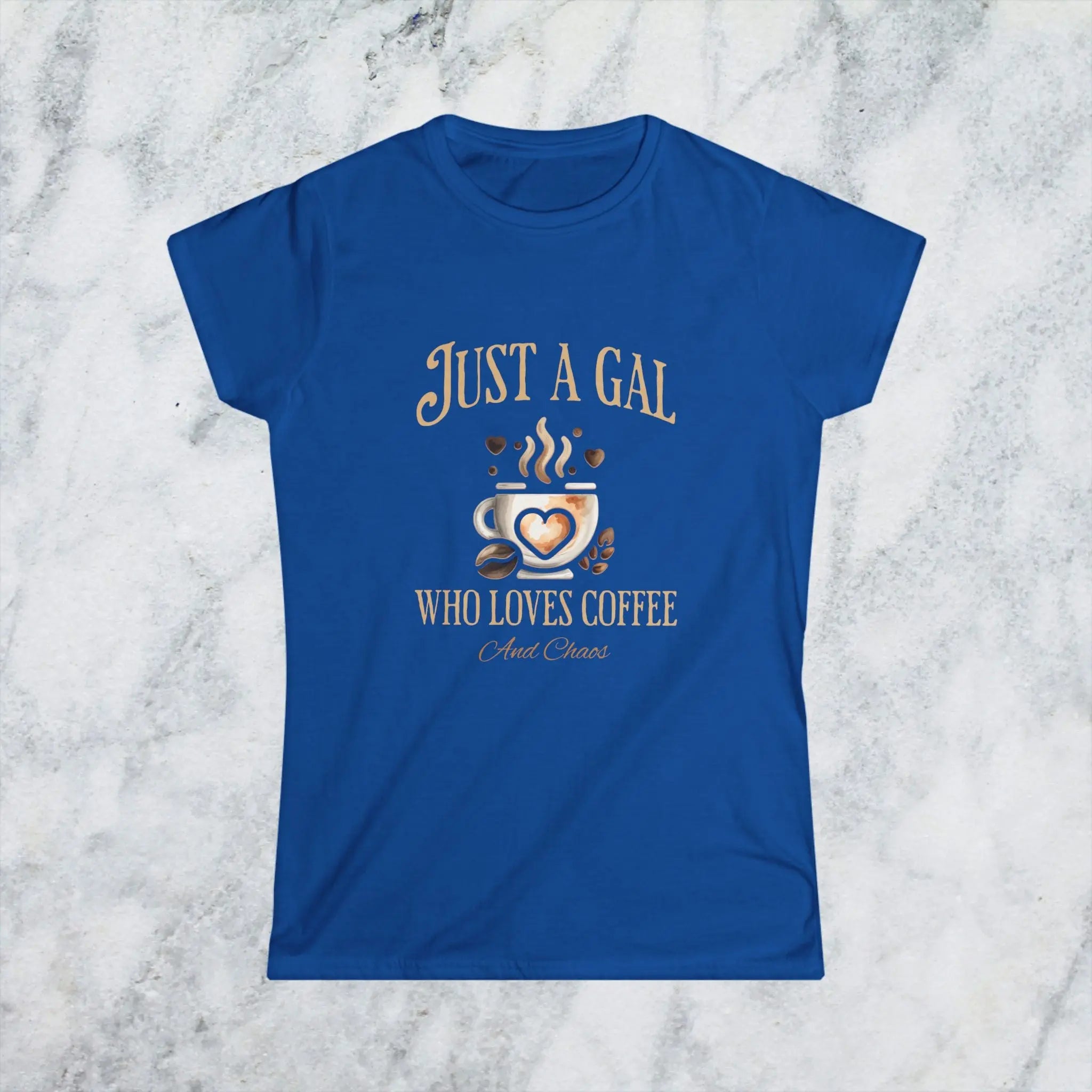 Just a Gal T-shirt - Who Loves Coffee - Boho Style Coffee Gal T-shirt Printify