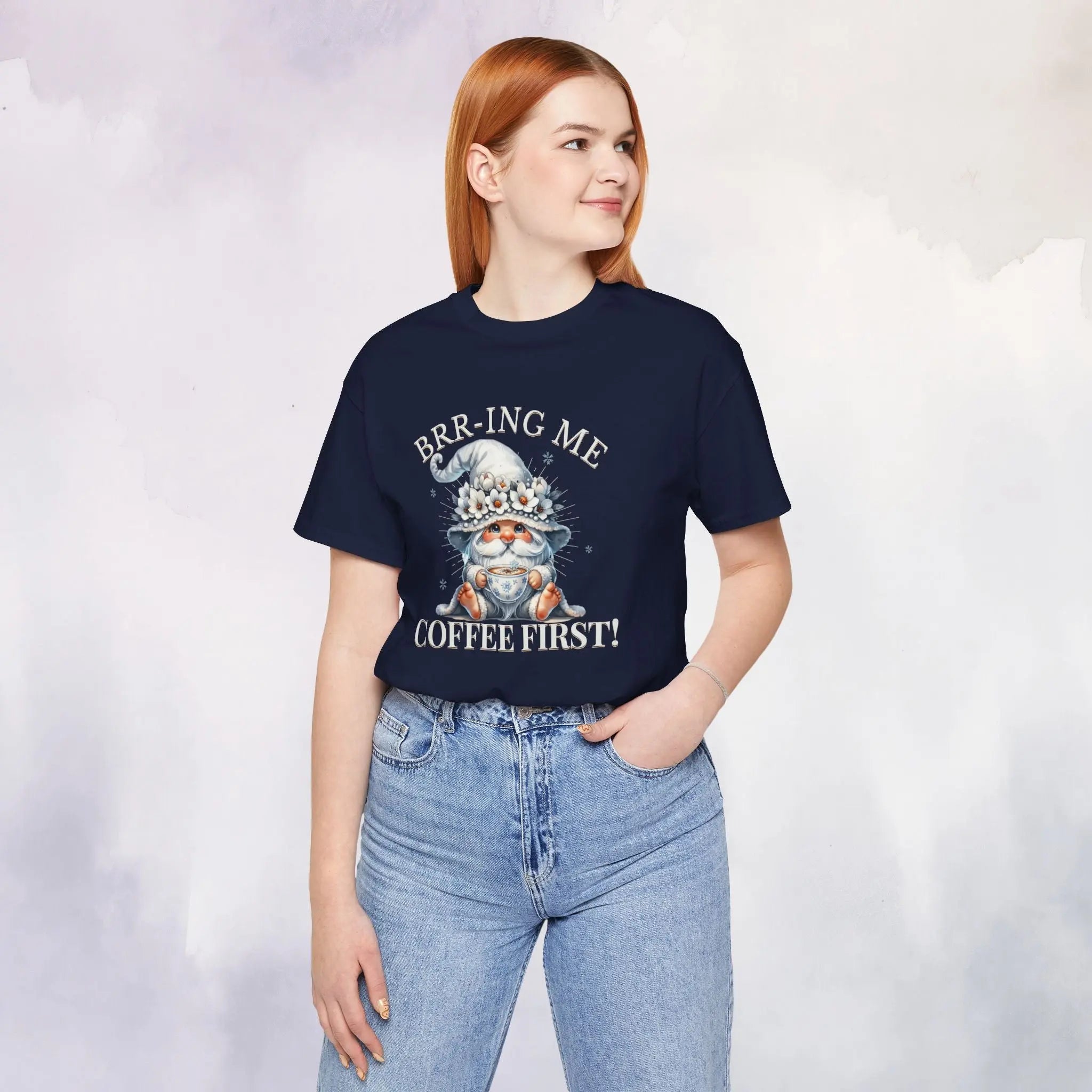 Brrr-ing Me Coffee First Gnome Tee Printify