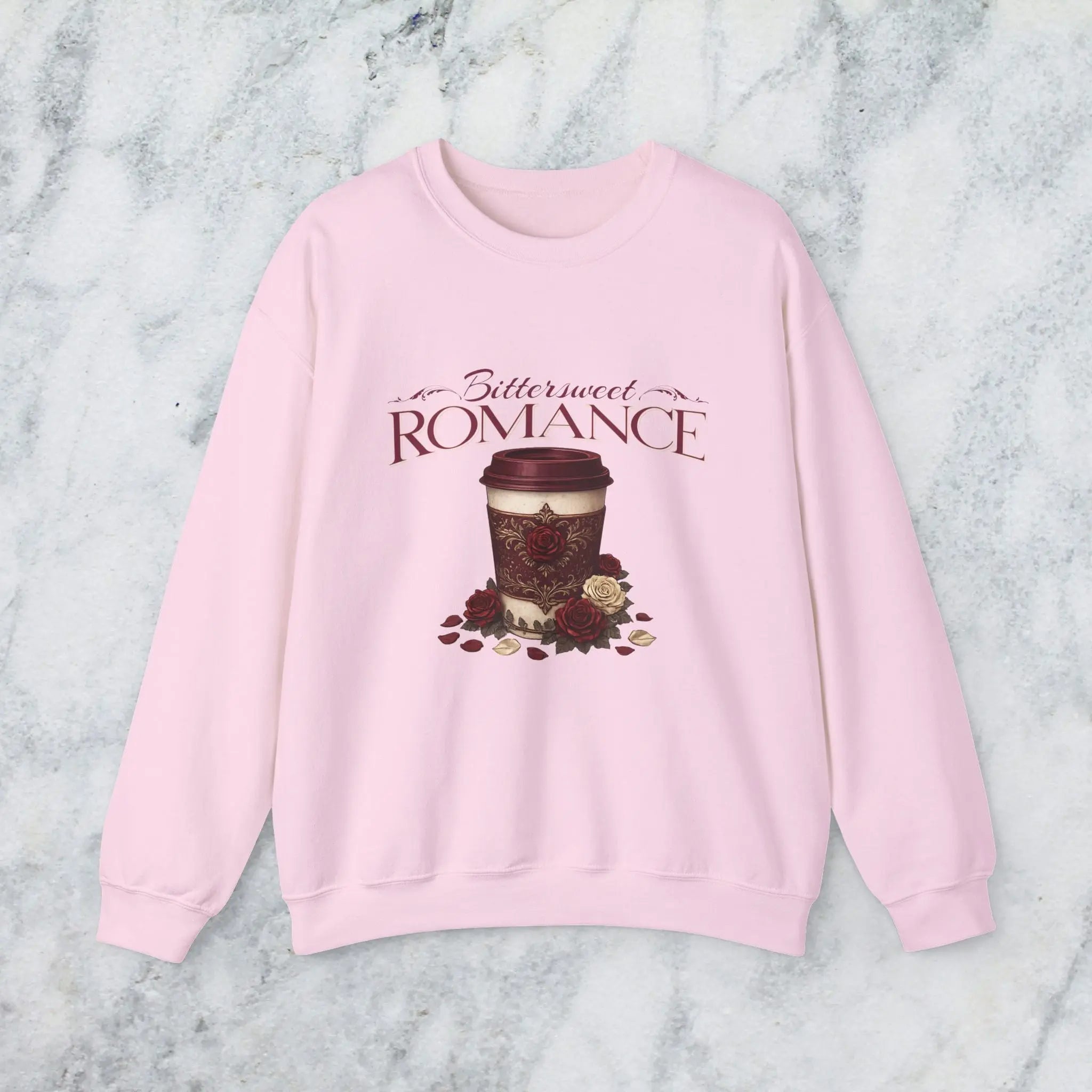 Bitterweet Romance Sweatshirt — Coffee & Roses Cozy Crewneck Printify