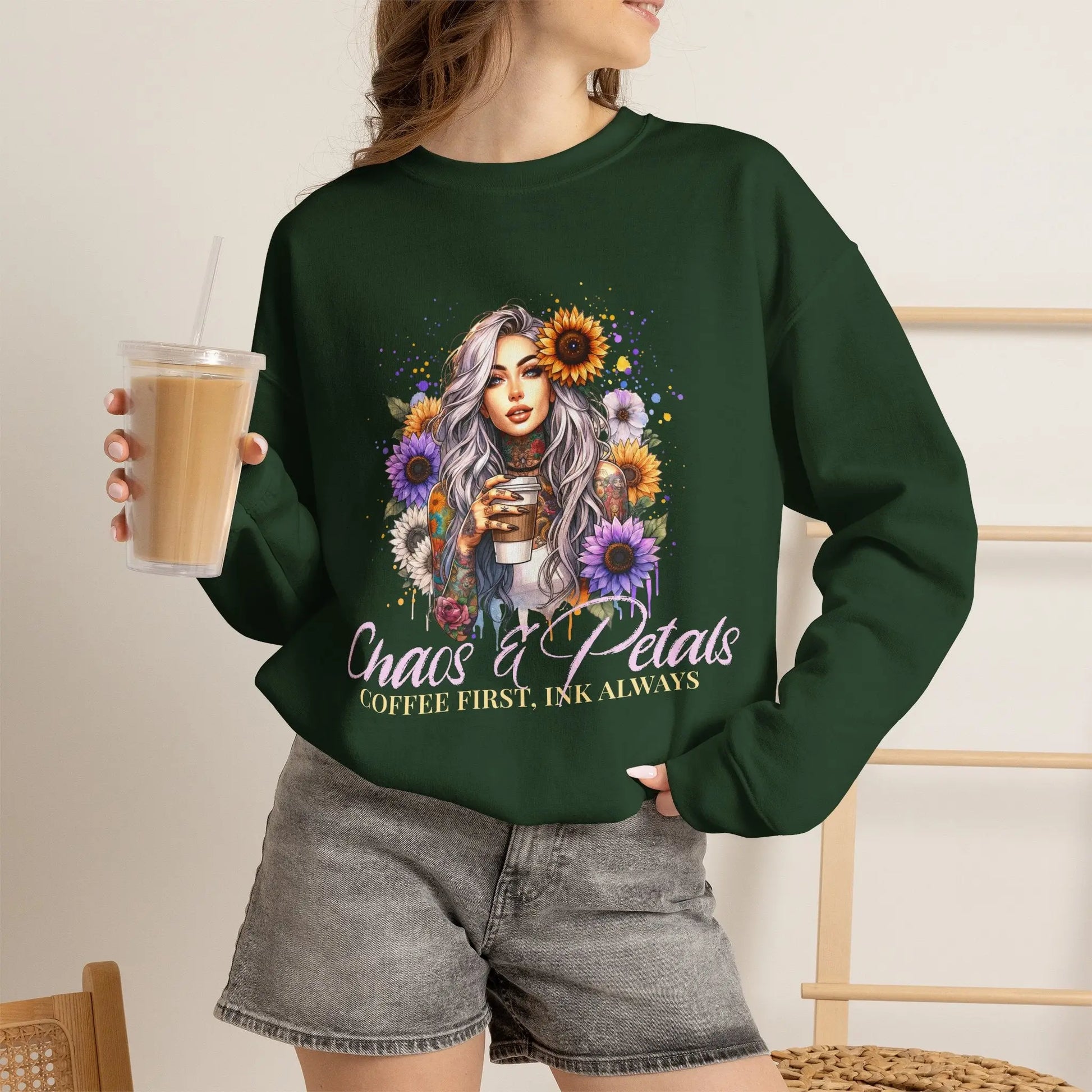 Chaos & Petals Sweatshirt Printify