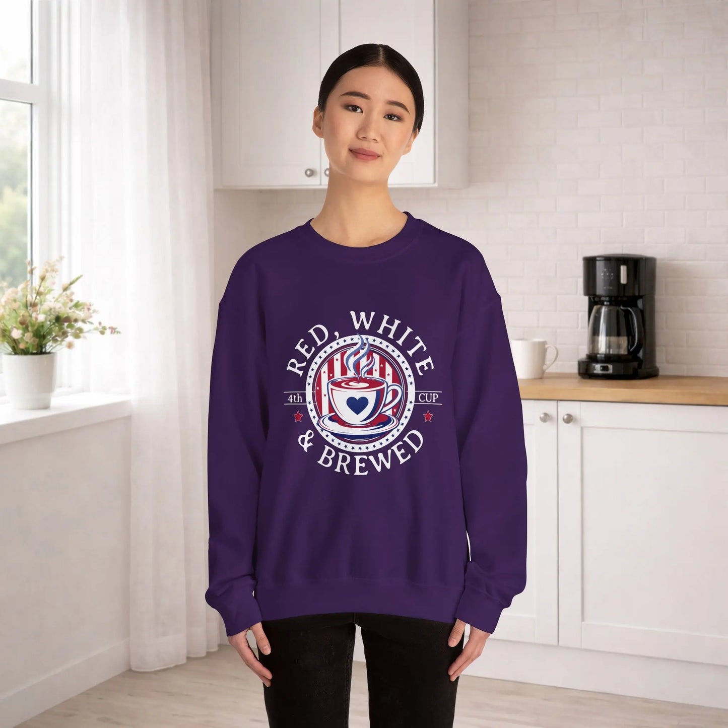 Red, White & Brewed Sweatshirt Printify