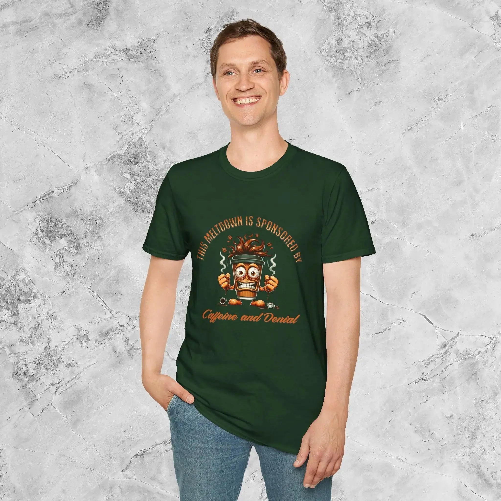 Caffeine and Denial T-Shirt Printify