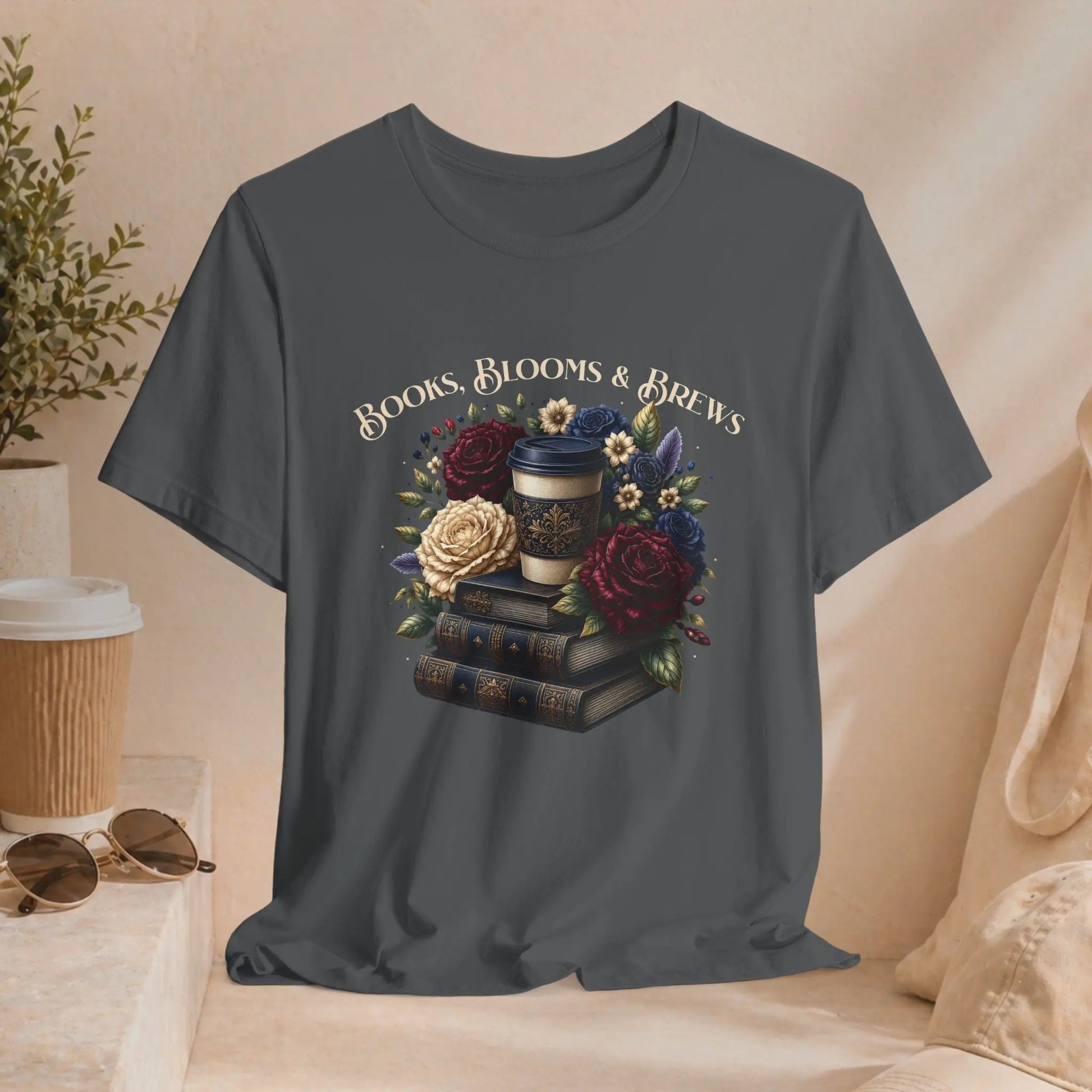 Books, Blooms & Brews Tee Printify