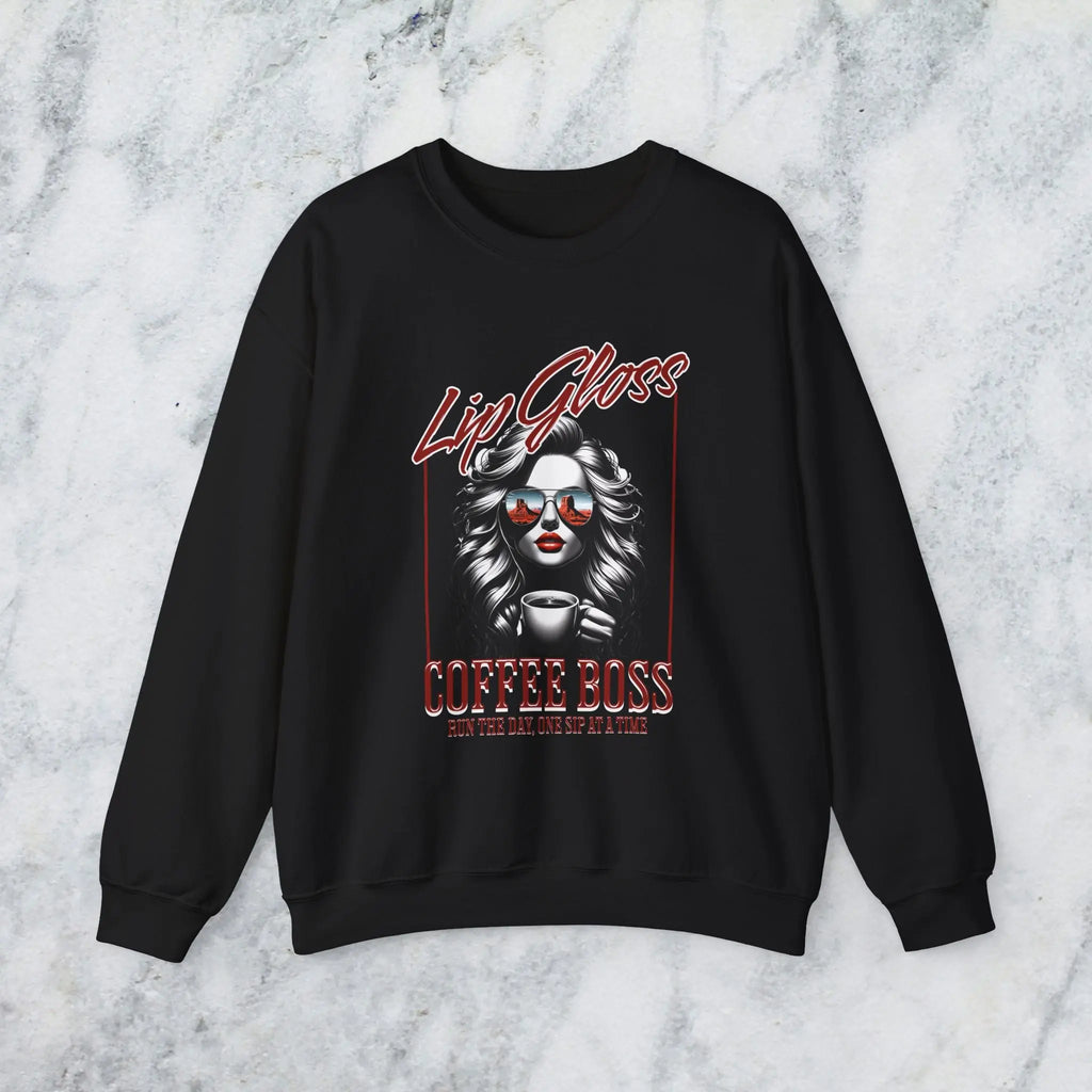 Lip Gloss Coffee Boss Sweatshirt Printify