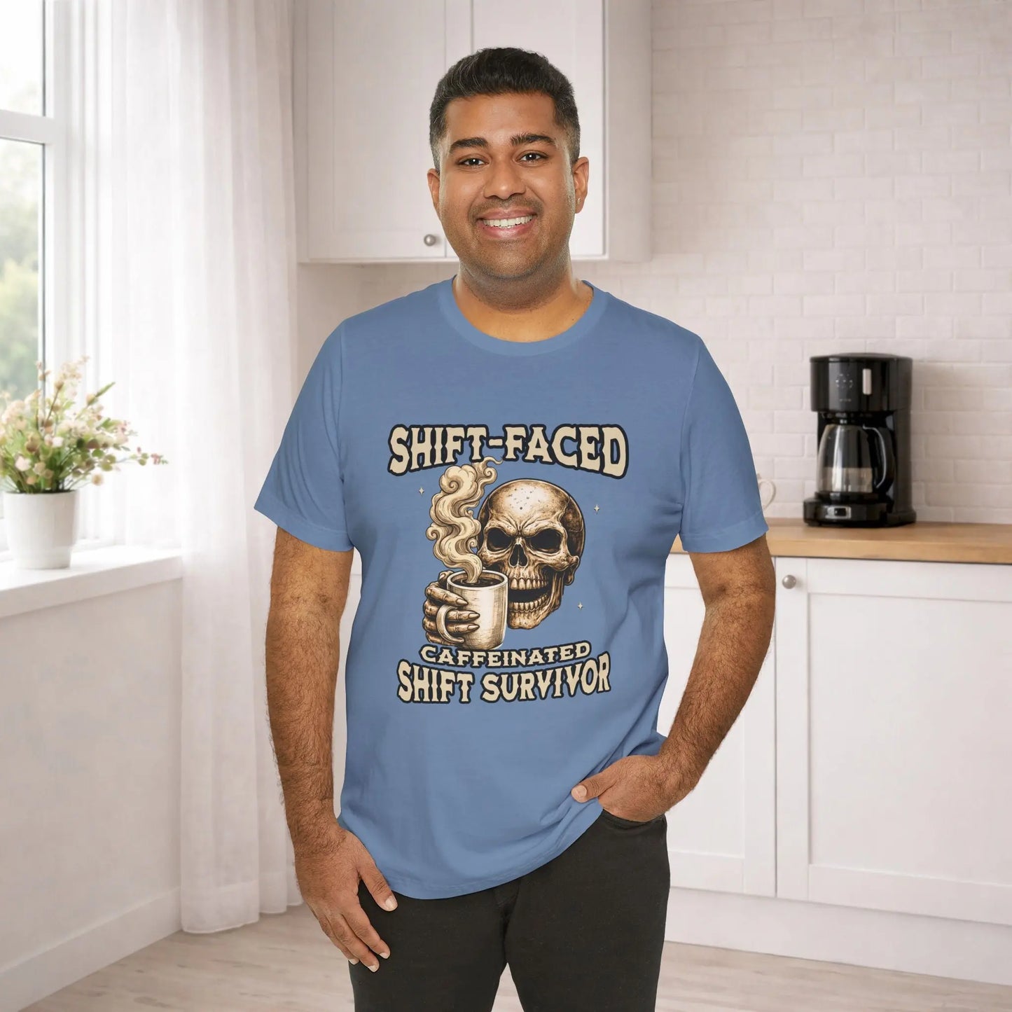 Shift-Faced Caffeinated Shift Survivor Tee - Boldly Bitter Company