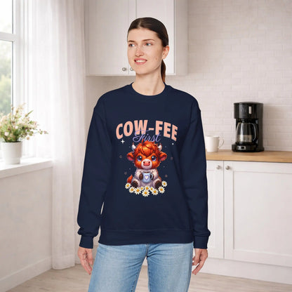 Cow-Fee First Sweatshirt Printify