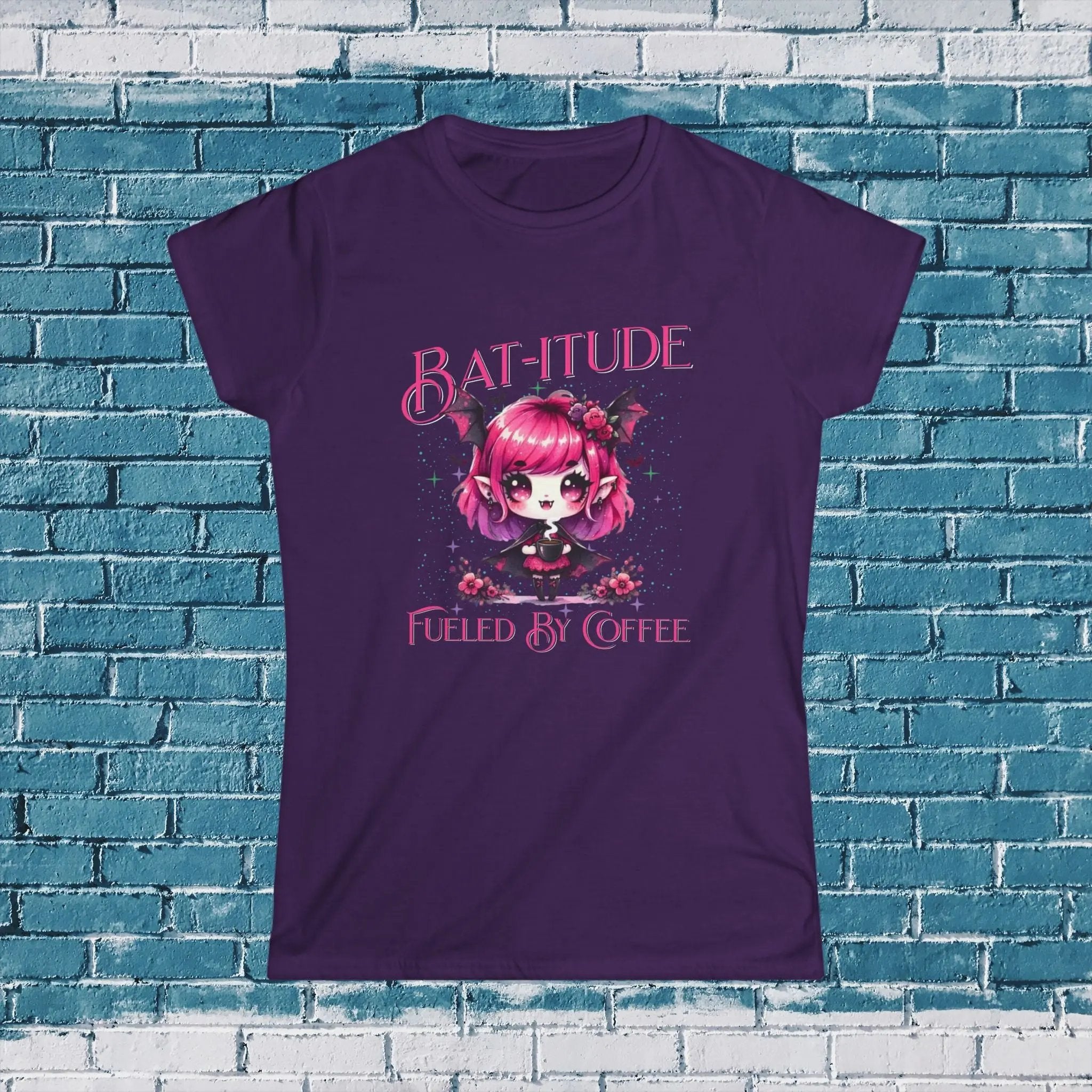 Batitude Tee, Cute Bat Tee, Women's Graphic Shirt, Alternative Fashion Top, Gifts for Goth Girls, Halloween Wear - Boldly Bitter Company